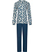 Dark blue organic cotton long sleeved pyjama Mini Flower Blooms