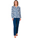 Dark blue organic cotton long sleeved pyjama Mini Flower Blooms