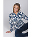 Dark blue organic cotton long sleeved pyjama Mini Flower Blooms