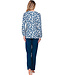 Dark blue organic cotton long sleeved pyjama Mini Flower Blooms