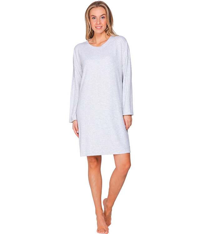 Lichtgrijs oversized nachthemd van wafelstof Fabulously Chic