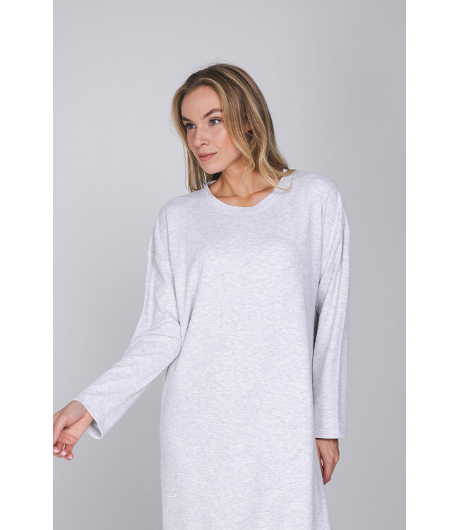 Light grey oversized waffle nightdress Fabulously Chic