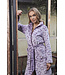 Donkerpaarse fleece ochtendjas met rits lang Fabulously Starry