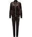 Dark grey rib velours homesuit with zip Velvet Comfort