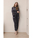 Dark grey rib velours homesuit with zip Velvet Comfort