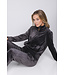 Dark grey rib velours homesuit with zip Velvet Comfort