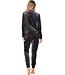 Dark grey rib velours homesuit with zip Velvet Comfort