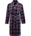 Donkerblauwe fleece heren ochtendjas Modern Check