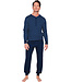 Dark blue cotton long sleeved men's pyjama Geometric Circles