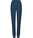 Donkerblauwe modal damespyjama met boorden lange mouwen Stars & Lace