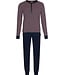 Dark blue cotton long sleeved men's pyjama Triangle Trivia