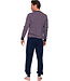 Dark blue cotton long sleeved men's pyjama Triangle Trivia