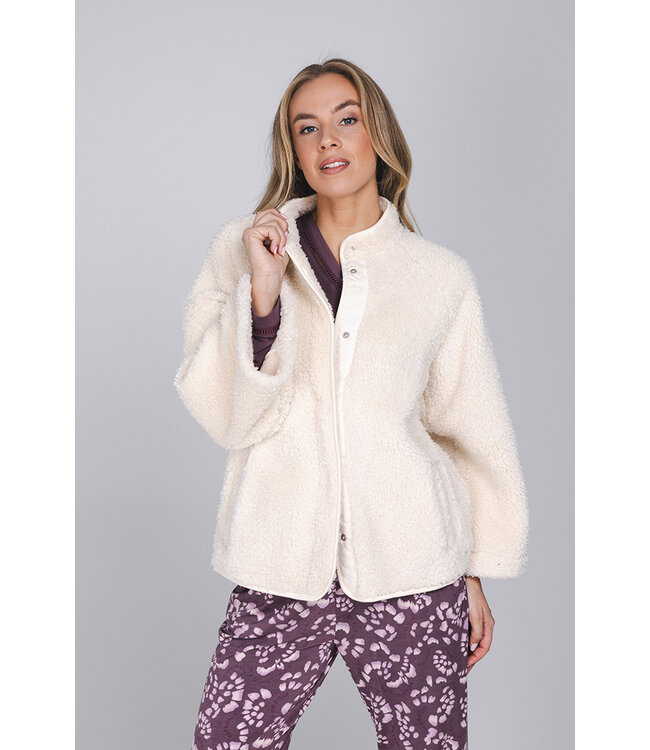 Beige fleece vest 7/8 mouw kort Winter Warm