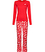Red organic cotton pyjama with button front True Love