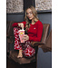 Rode bio-katoenen pyjama met knoopsluiting True Love