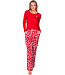 Red organic cotton pyjama with button front True Love