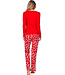 Red organic cotton pyjama with button front True Love
