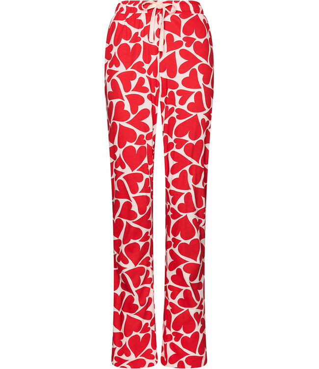 Red organic cotton pyjama with button front True Love