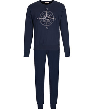 Pastunette for Men Dark blue cotton long sleeved men's pyjama Right Direction