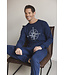 Dark blue cotton long sleeved men's pyjama Right Direction