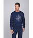 Donkerblauwe katoenen heren pyjama lange mouw Right Direction