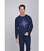Dark blue cotton long sleeved men's pyjama Right Direction