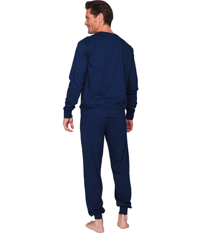 Dark blue cotton long sleeved men's pyjama Right Direction