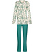 Dark green cotton ladies pyjama with long sleeves Artistic Flower