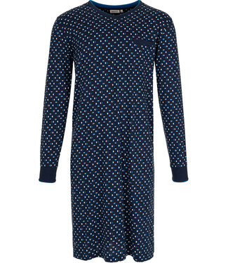 Pastunette for Men Dark blue cotton men's nightshirt Geometric Circles