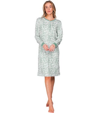 Pastunette Lichtgroen katoenen interlock nachthemd lange mouwen Vintage Paisley