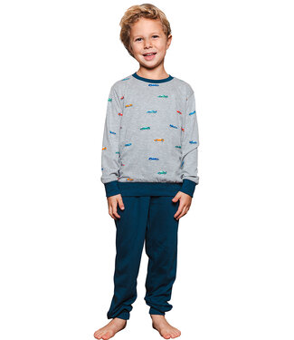 Pastunette jr Donkerblauwe jongens pyjama lange mouw Racing Day