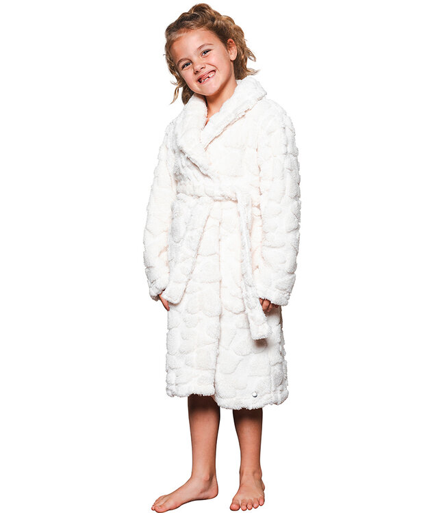 Off-white fleece jacquard girls morning gown True Love