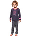 Rebelle Girls Dark grey organic cotton long sleeved girls pyjama Paw Prints