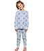 Donkerblauwe meisjes pyjama van wafelstof Snowflake Sparkle