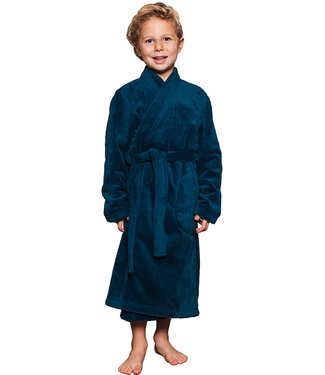 Pastunette jr Donkerblauwe fleece jongens ochtendjas Modern Man