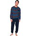 Robson Dark blue cotton-terry men's pyjama with long sleeves Mixed Stripes