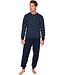 Dark blue cotton long sleeved men's pyjama Modern Squares