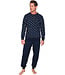 Robson Dark blue cotton long sleeved men's pyjama Modern Squares