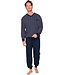 Dark blue cotton long sleeved men's pyjama Groovy Blocks