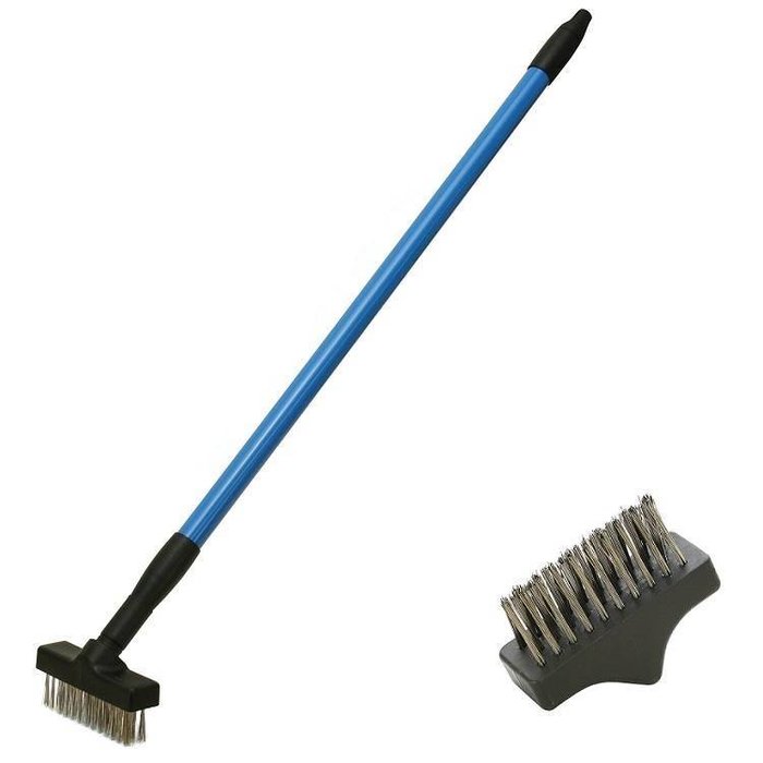 CFH Set de brosse à herbes télescopique - Brosse à joints avec 2 brosses