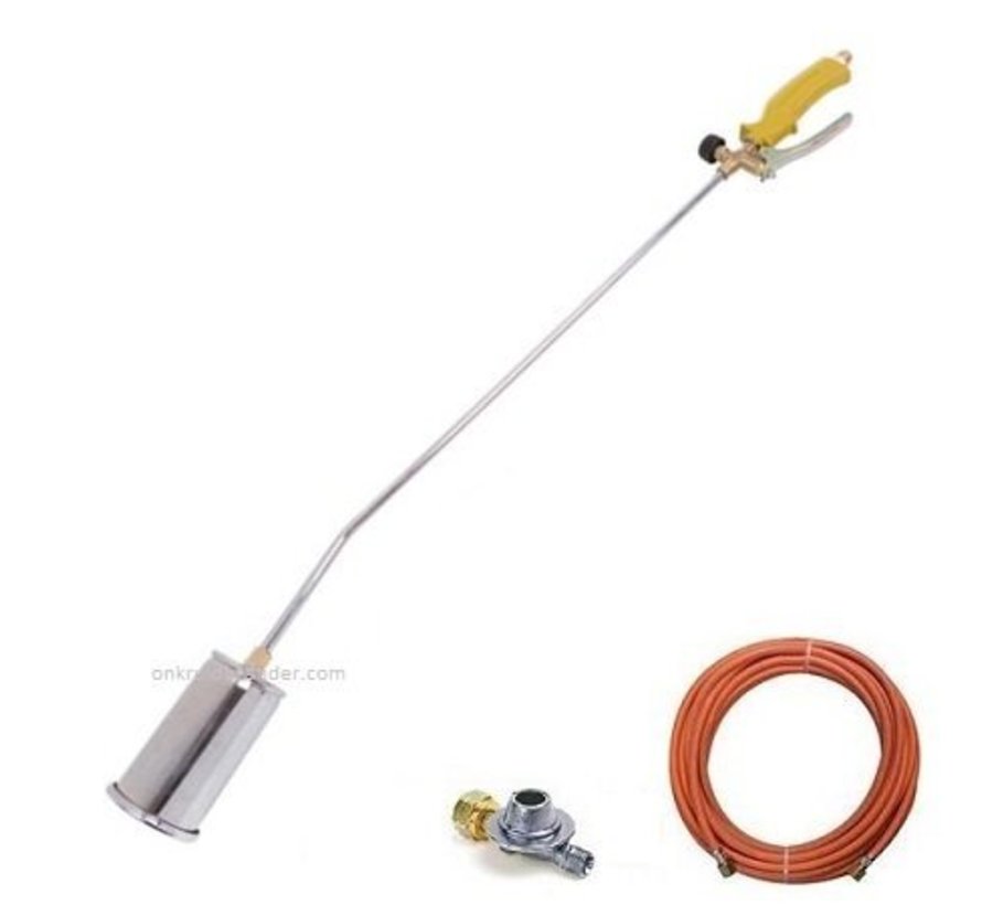 Tooland gas weed burner with 5 meter gas hose and pressure regulator