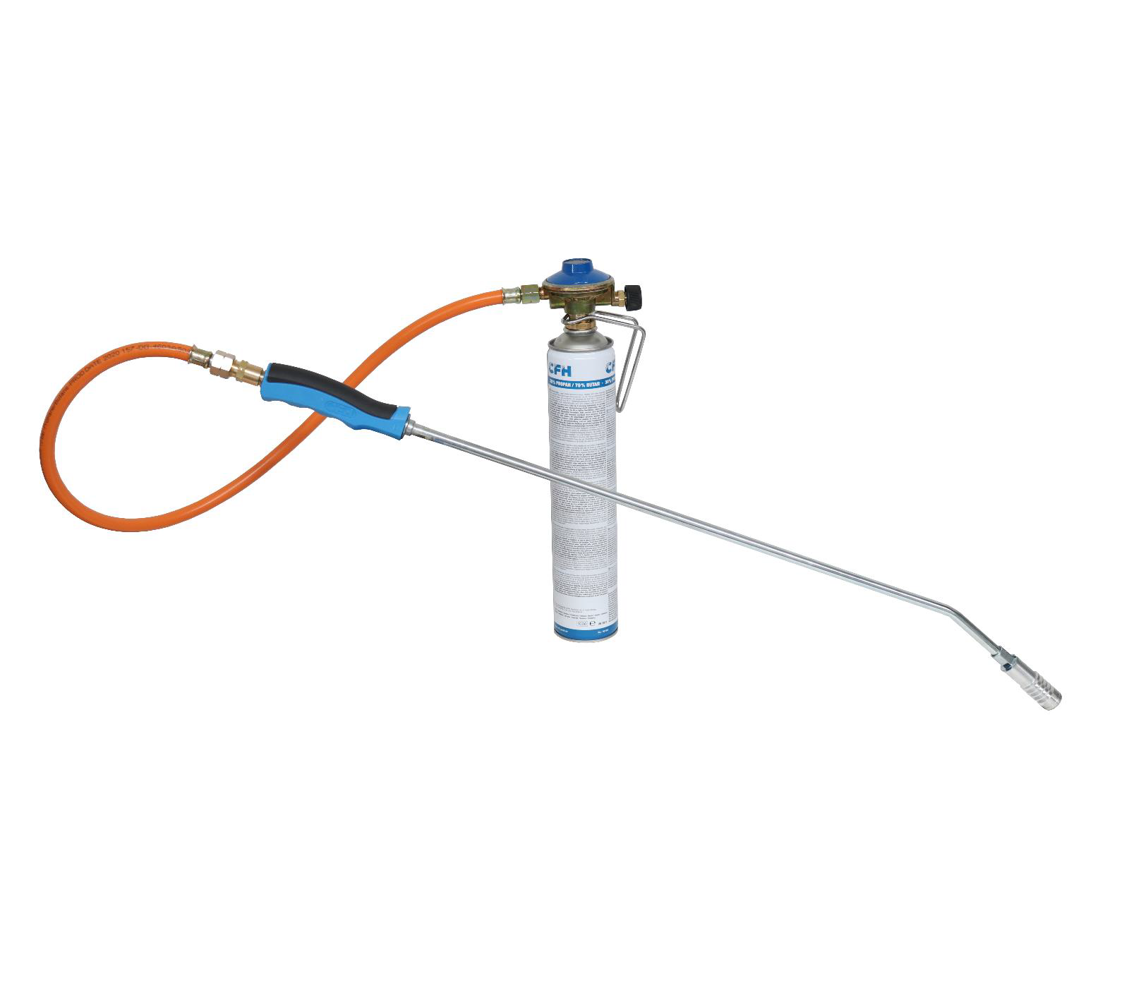 CFH Onkruidbrander CW3600 met gasfles, drukregelaar, gasslang en broekclip product afbeelding