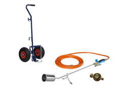 CFH Unkrautbrenner und Gasflaschenwagen im Paket mit Druckregler