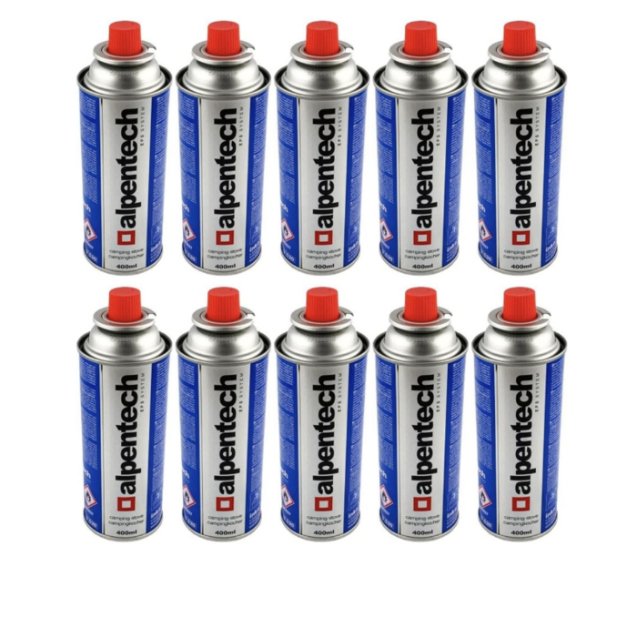 Alpentech Gasfles | Ik301| 10x 400ml | 227gram butaan gaspatronen