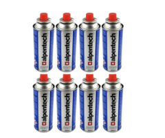 Alpentech Bouteille de gaz | IK301 | 8x400ml | Cartouches de gaz butane de 227 grammes