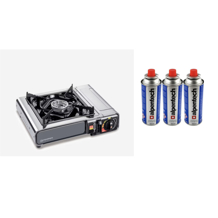 Kemper Kemper Gaskocher inkl. 3 Alpentech Gasflaschen