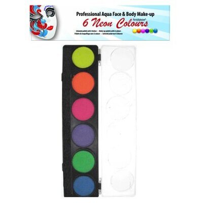 Aqua Schminke-palette 6 Farben neon