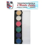 Schmink-palette aqua 6 ronde Gläser Schmink-palette aqua 6 ronde Gläser