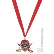 Karnevals-accessoires: Piraten Halskette mit Schädel