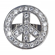 Karnevalsaccessoires: Peace-ring mit Strass